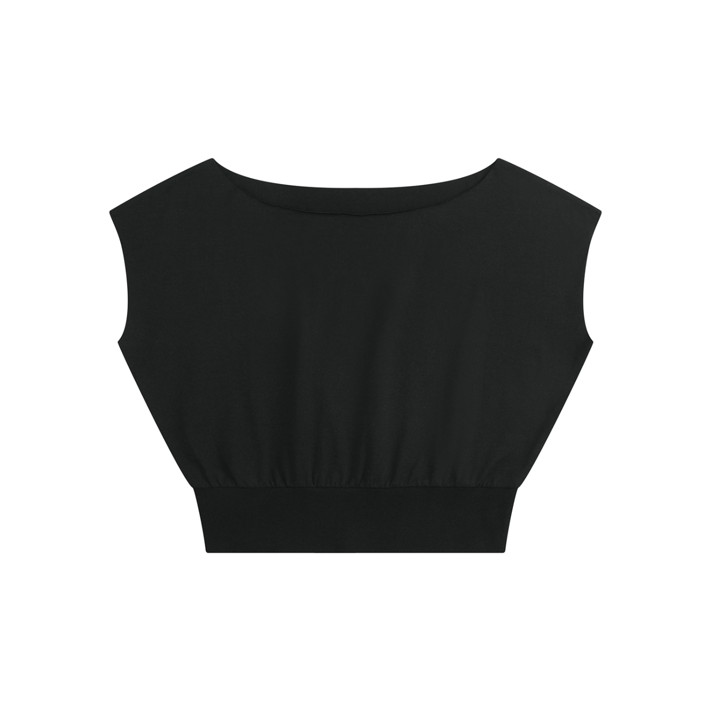 Feral Form Raw Edge Boatneck Crop
