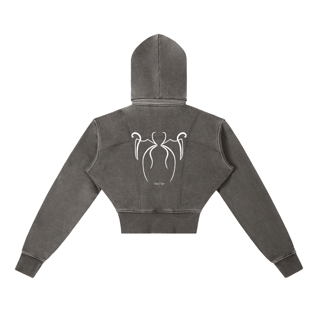 Feral Form Cropped Fleece Hoodie