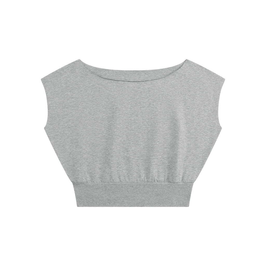 Feral Form Raw Edge Boatneck Crop
