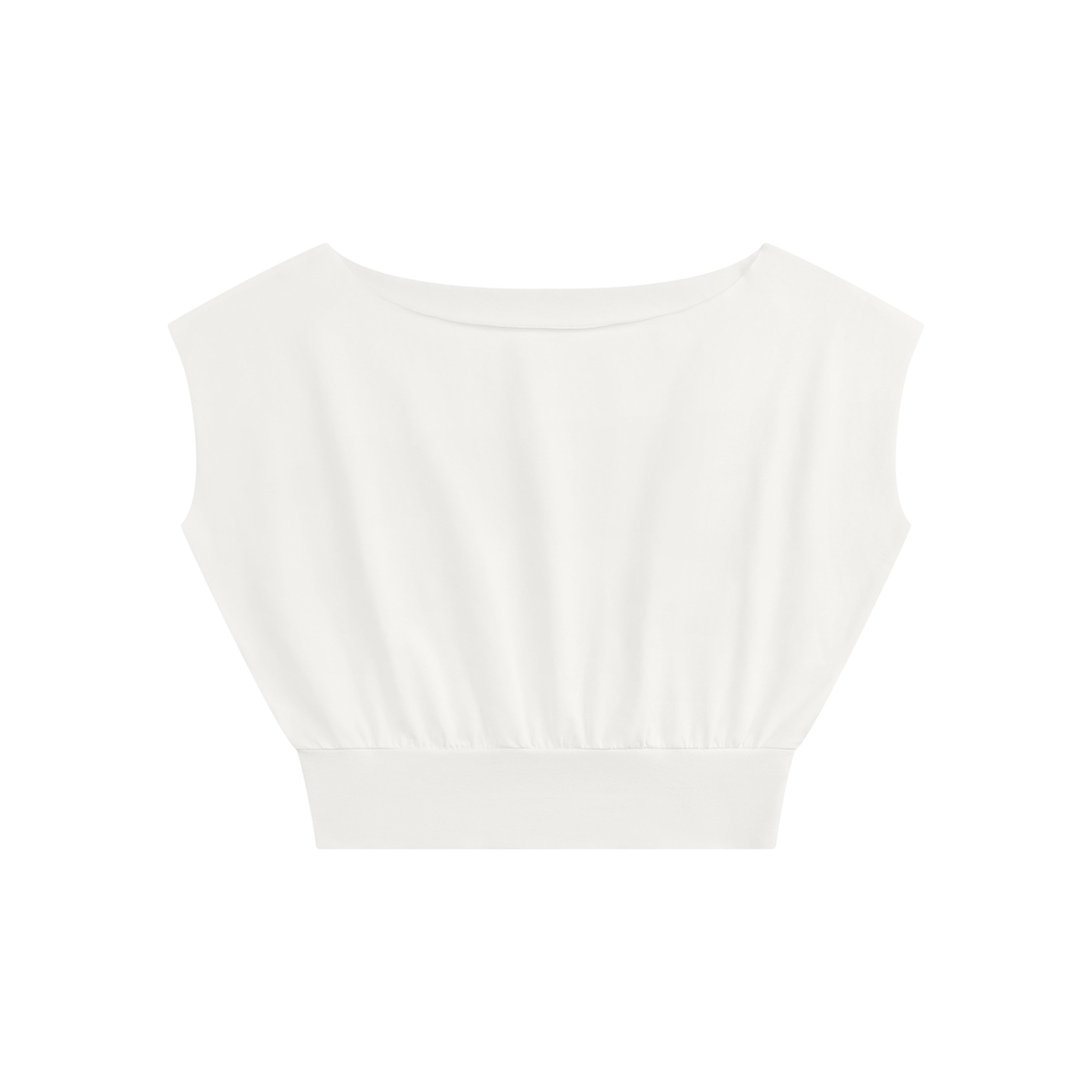 Feral Form Raw Edge Boatneck Crop