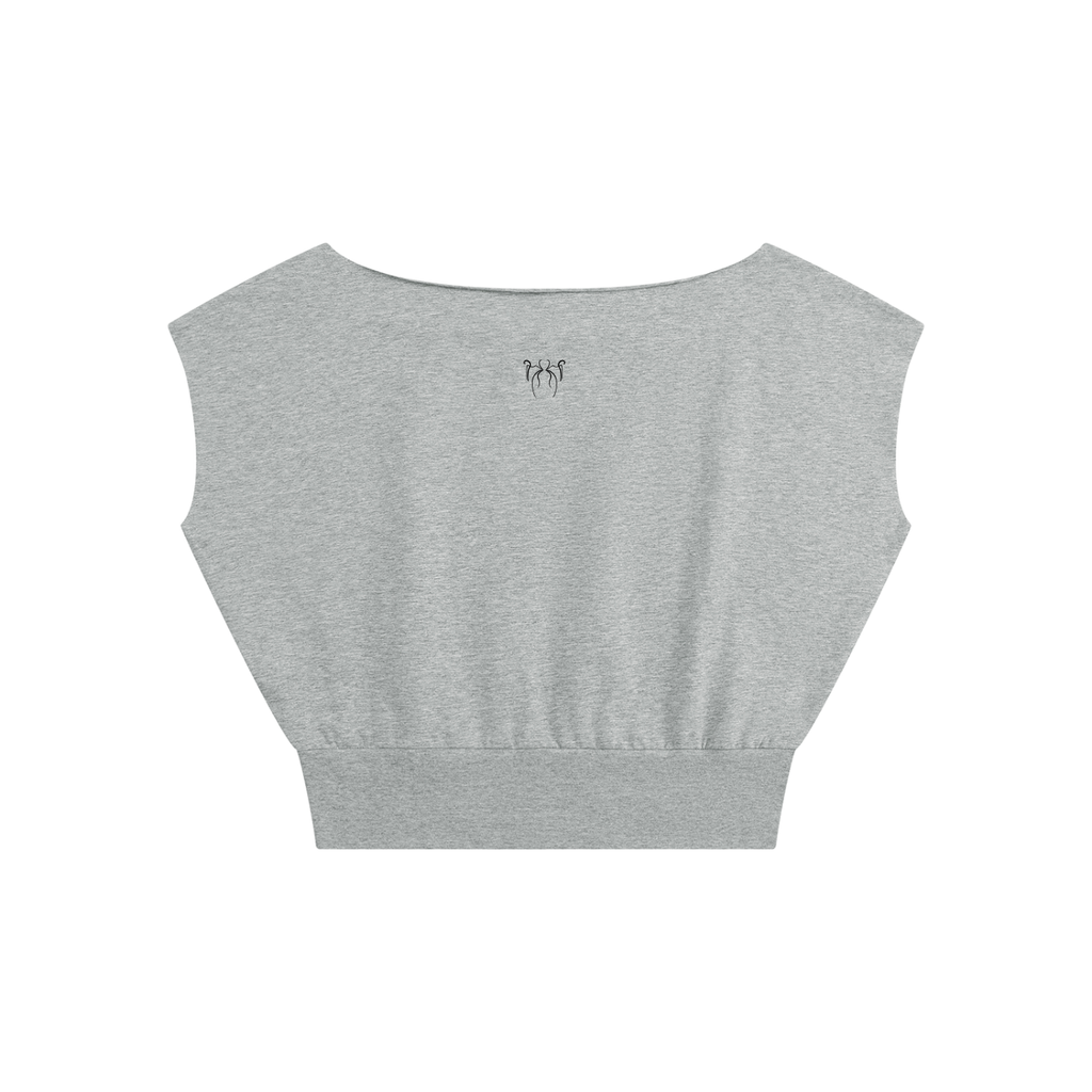 Feral Form Raw Edge Boatneck Crop