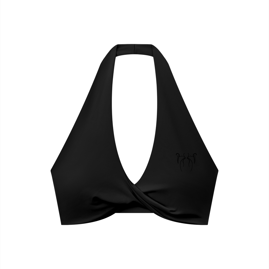 Feral Form Twist Halter Sports Bra - Dark