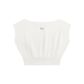 Feral Form Raw Edge Boatneck Crop