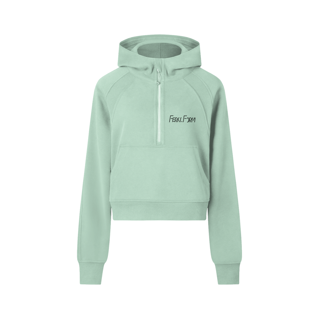 Feral Form Cropped Half-Zip Hoodie