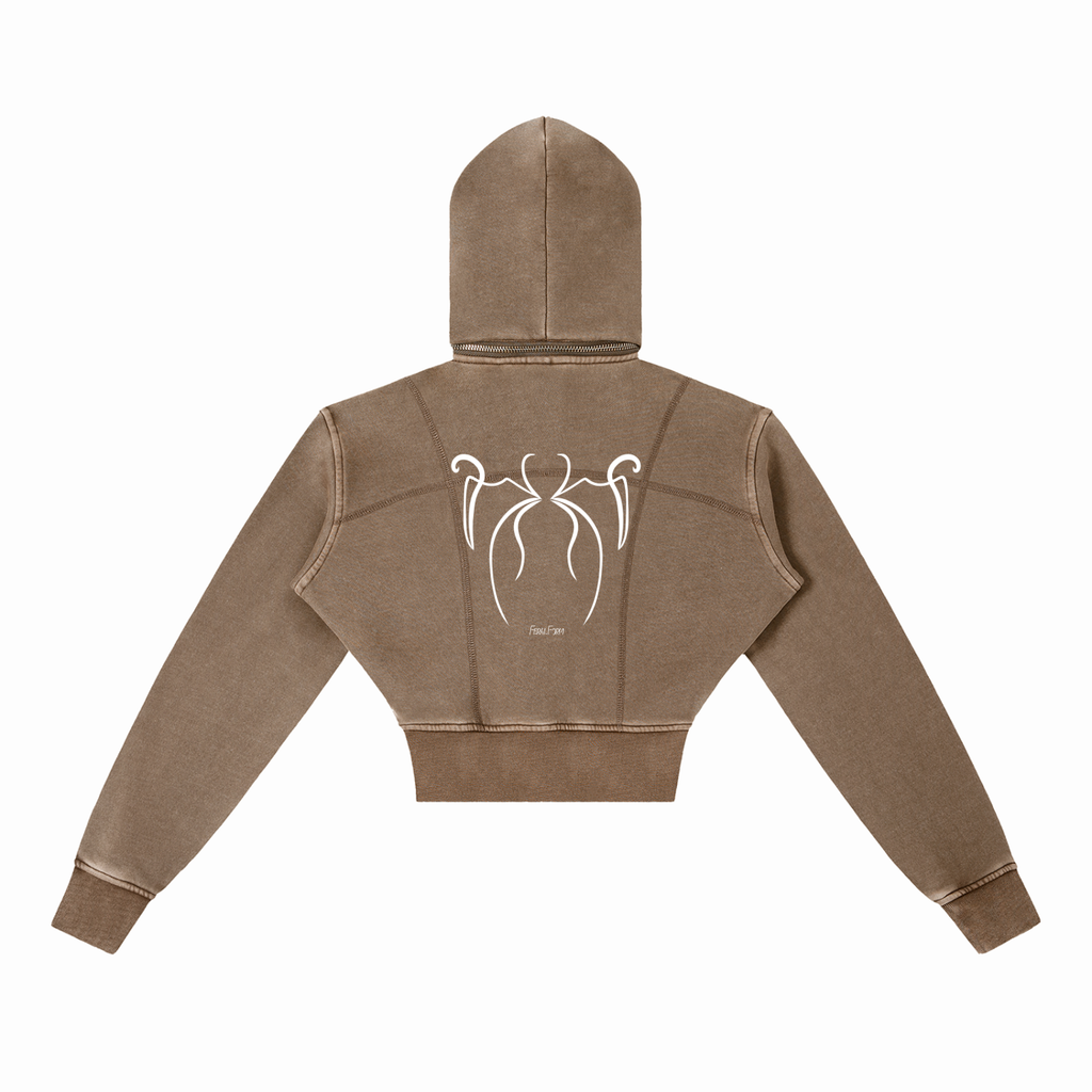 Feral Form Cropped Fleece Hoodie